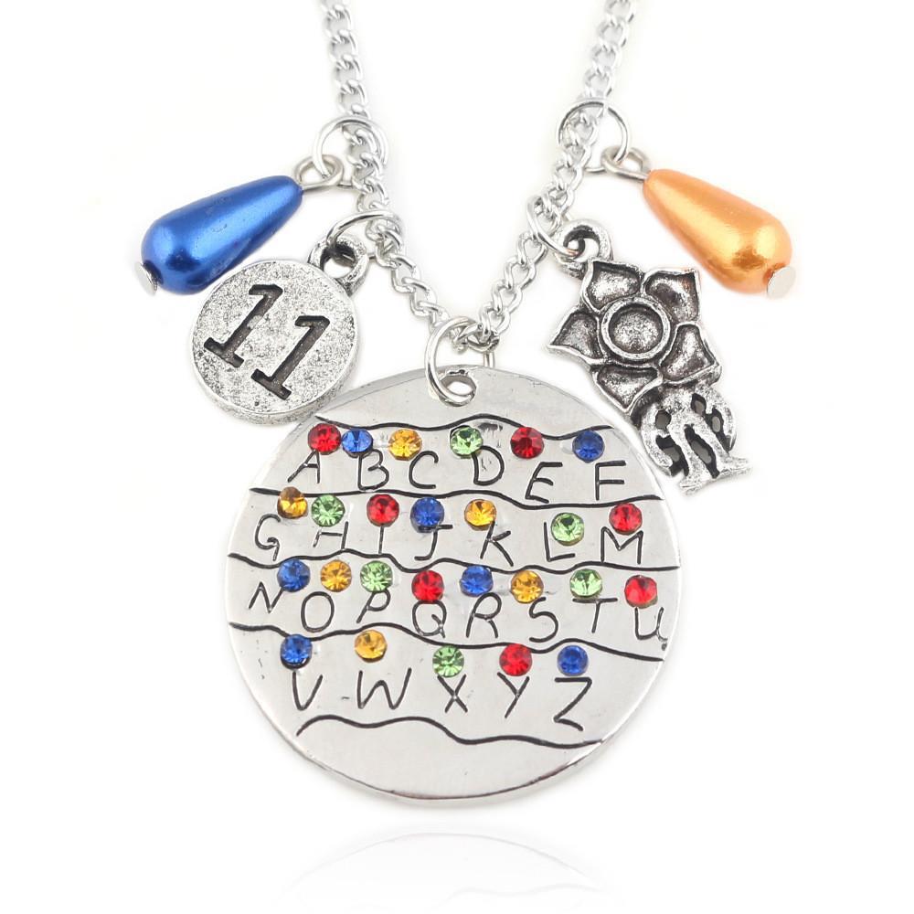 GoodGoods Strange Things Themed Charm Necklace Accessory Jewelry Halloween Cosplay Gifts (B)
