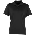 Premier Womens/Ladies Coolchecker Short Sleeve Pique Polo T-Shirt (Black) (L)