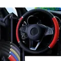 Universal 38cm Car Steering Wheel Cover Anti-Slip PU Leather Accessories Random