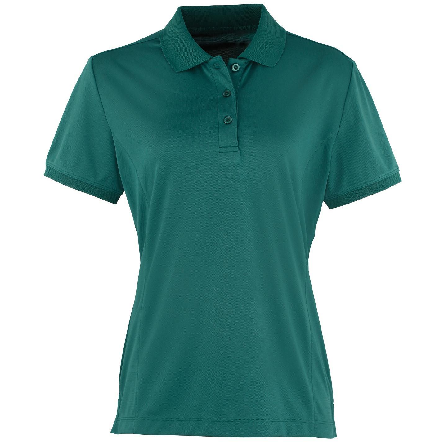 Premier Womens/Ladies Coolchecker Short Sleeve Pique Polo T-Shirt (Bottle) (XS)