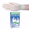 Universal Premium Biodegradable Latex Gloves, Low Powder, Medium, 10/Pack