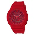 Casio G-Shock GA-2100 GA-2100-4A CasiOak Octagon Bezel Analog Digital Men's Watch (Red) (2-Years Replacement Warranty) GA2100-4A