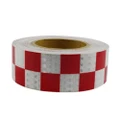 PVC Lattice Reflective Belt Generic Film Traffic Safety Facilities Anti-Collision Warning Stickers(Red White)