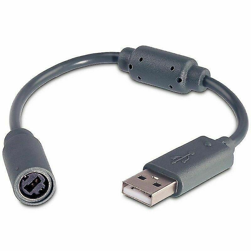 Usb Dongle Cable Cord Adapter For Xbox 360 Pc Wired Controller- silver Grey