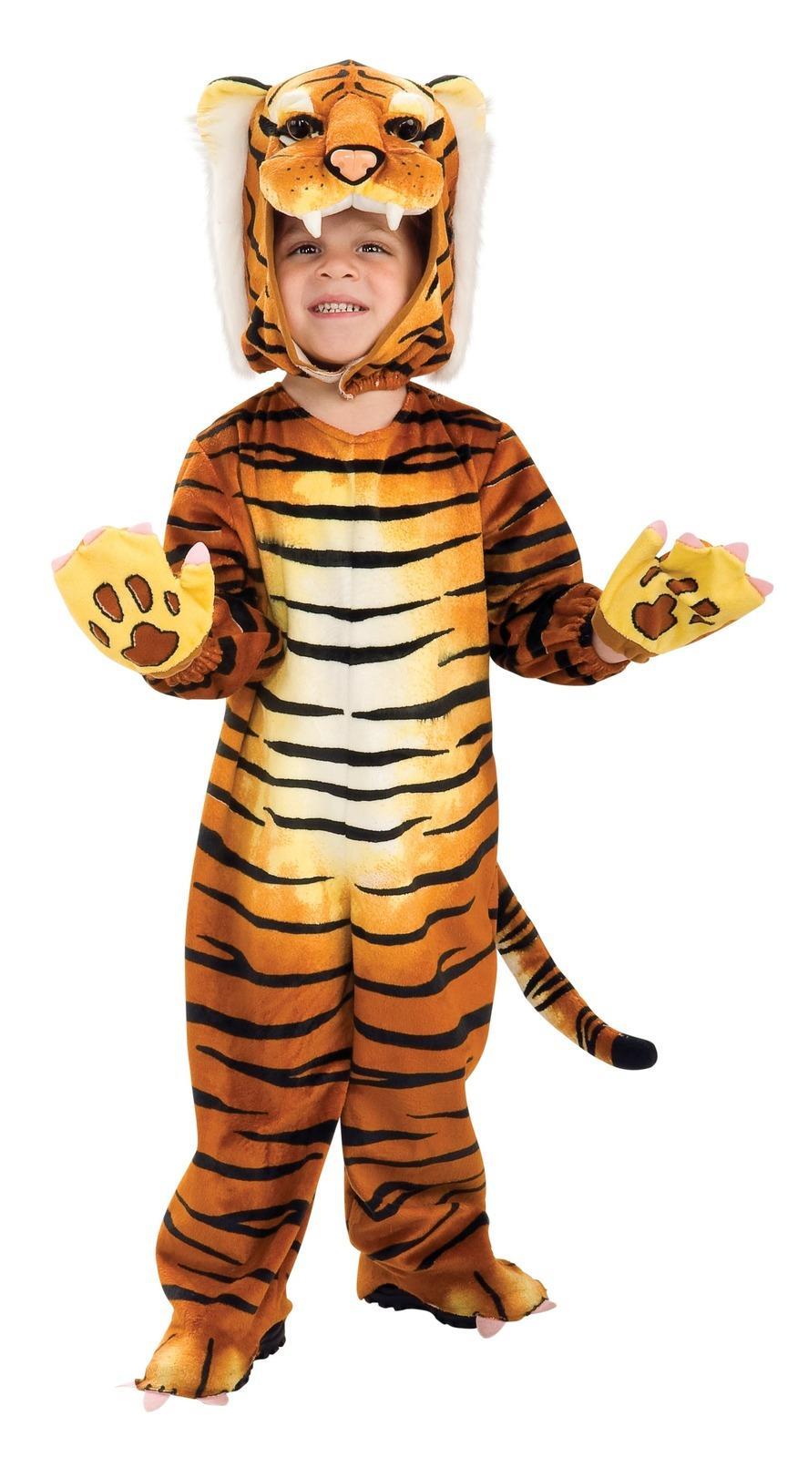 Silly Safari Kids Tiger Animal Dress Up Jumpsuit Costume w/ Headpiece Size S