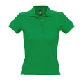 SOLS Womens/Ladies People Pique Short Sleeve Cotton Polo Shirt (Kelly Green) (L)