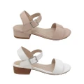 Miss Sachi Lottie Girls Sandals Youth Size Patent Dress Look Low Heel Buckle Adjust-White Patent-1