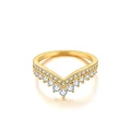 Princess Wishbone Ring with Swarovski Crystals Gold Plated