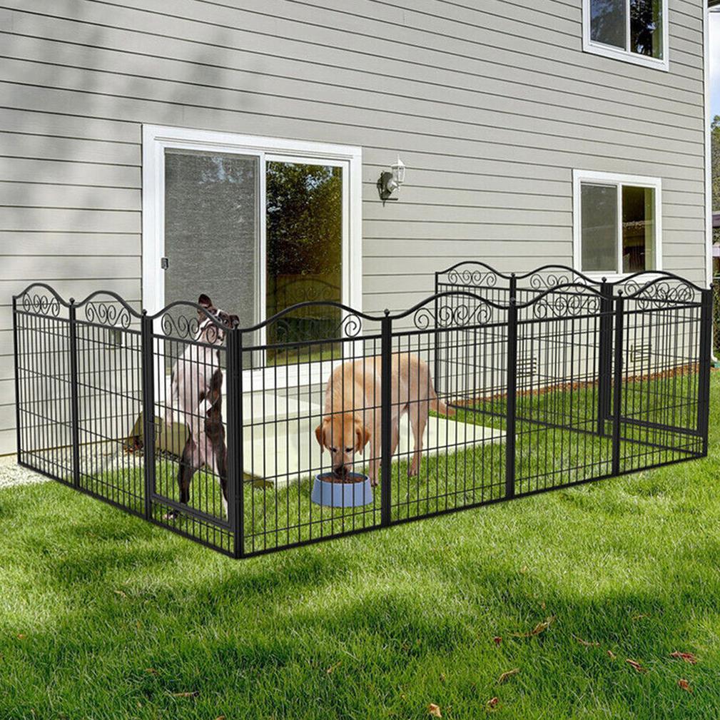 Large 8-Panel Dog Playpen Outdoor Yard Dog Fence Exercise Pen with Door