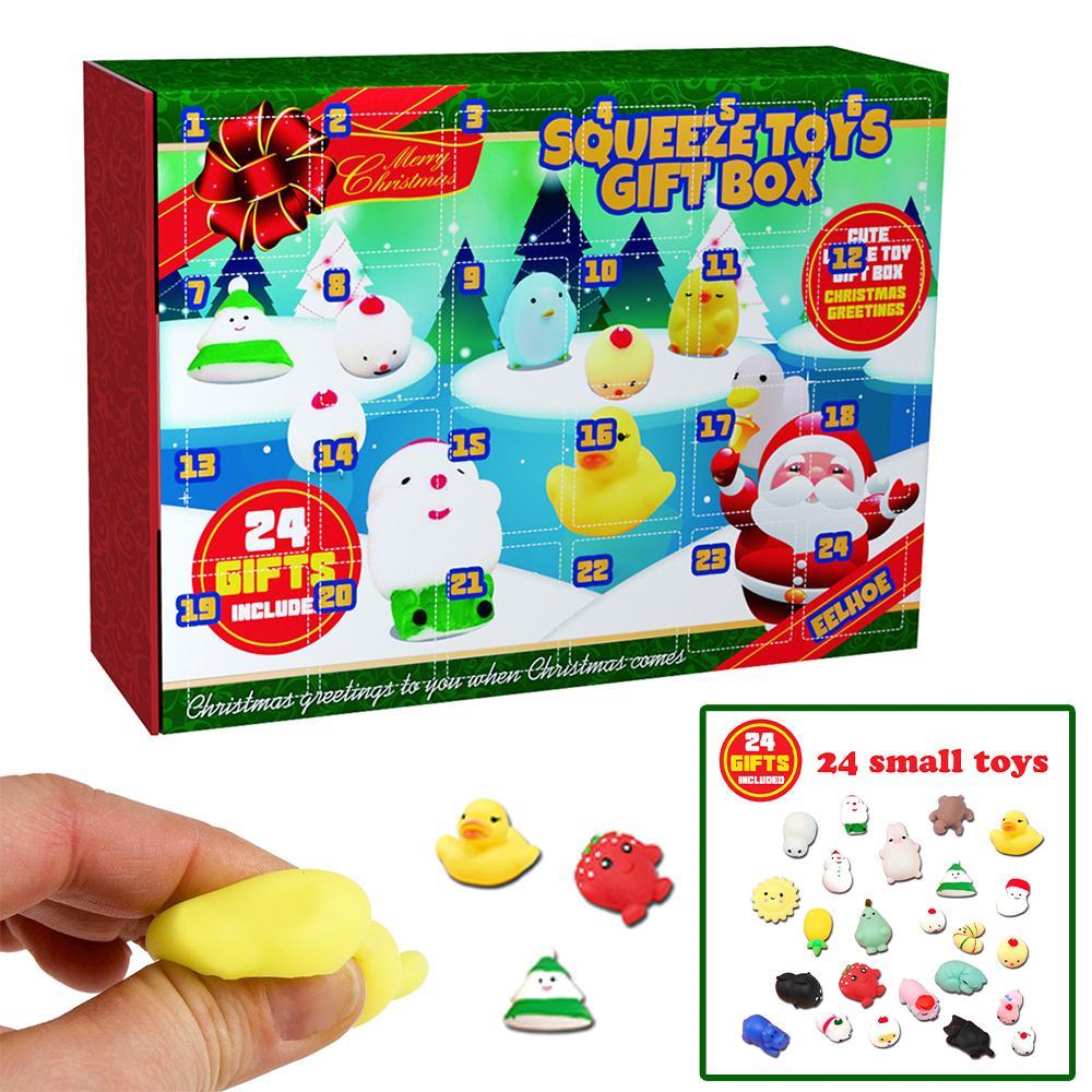 Vicanber Christmas Blind Box Advent Countdown 24 Days Calendar Xmas Small Squeeze Toys Gifts