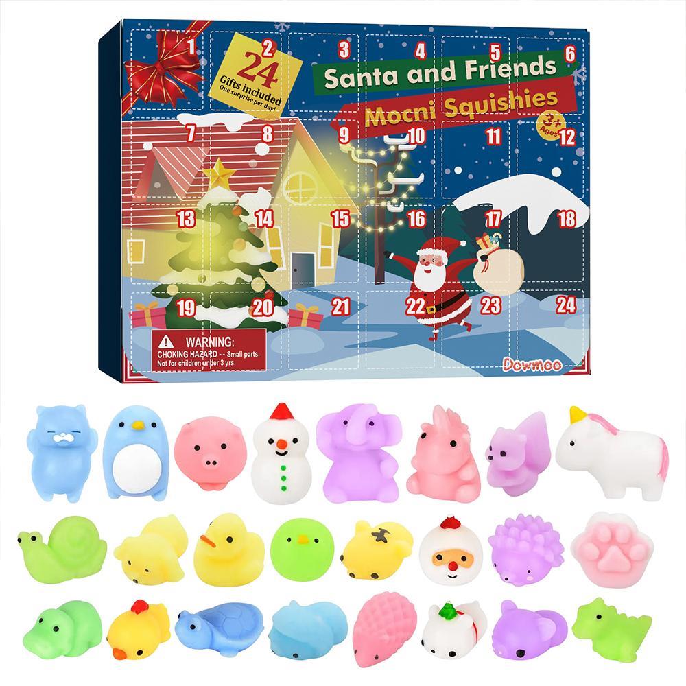 Vicanber Christmas Blind Box Advent Countdown 24 Days Calendar Xmas Animals Squeeze Toys Gifts