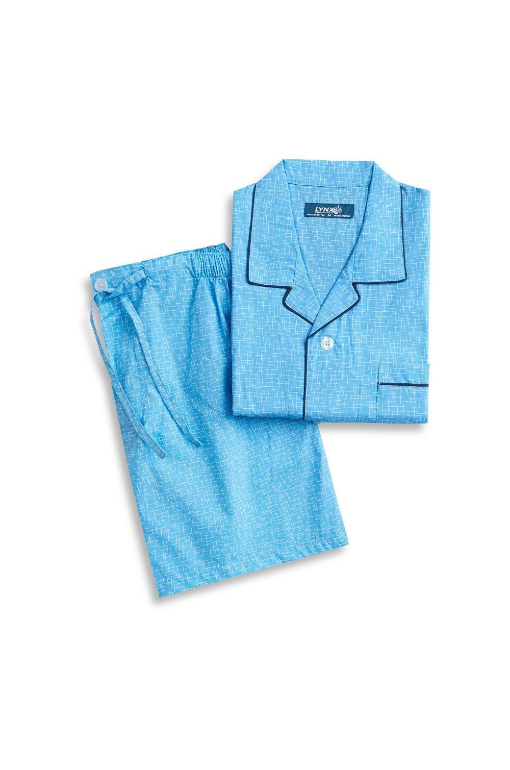 Mens Lynx Size S-7XL Bonnie Blue Short PJS Pyjamas Set (A315050 BBL) [Size: 2XLarge]