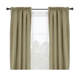 Pair of Polyester Rod Pocket Unlined Curtains 110 x 213 cm each Latte
