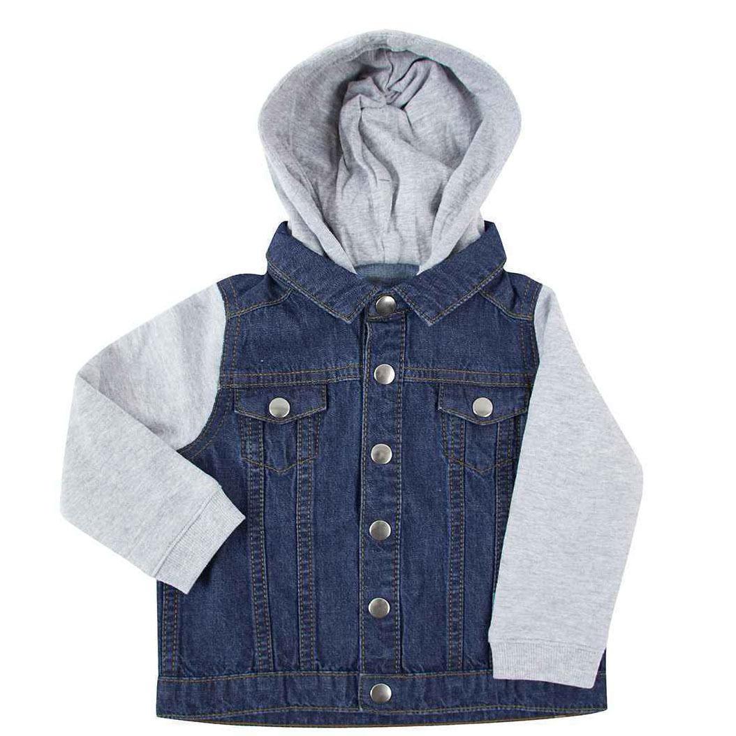 Larkwood Childrens/Kids Denim Hooded Jacket (Denim Blue) (12-18 Months)