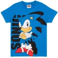Sonic The Hedgehog Boys Cartoon Character T-Shirt (Blue/Black) (6-7 Years)