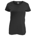 Fruit Of The Loom Womens/Ladies Short Sleeve Lady-Fit Original T-Shirt (Black) (S)