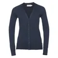 Russell Collection Ladies/Womens V-neck Knitted Cardigan (French Navy) (S)