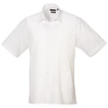 Premier Mens Short Sleeve Formal Poplin Plain Work Shirt (White) (17.5)