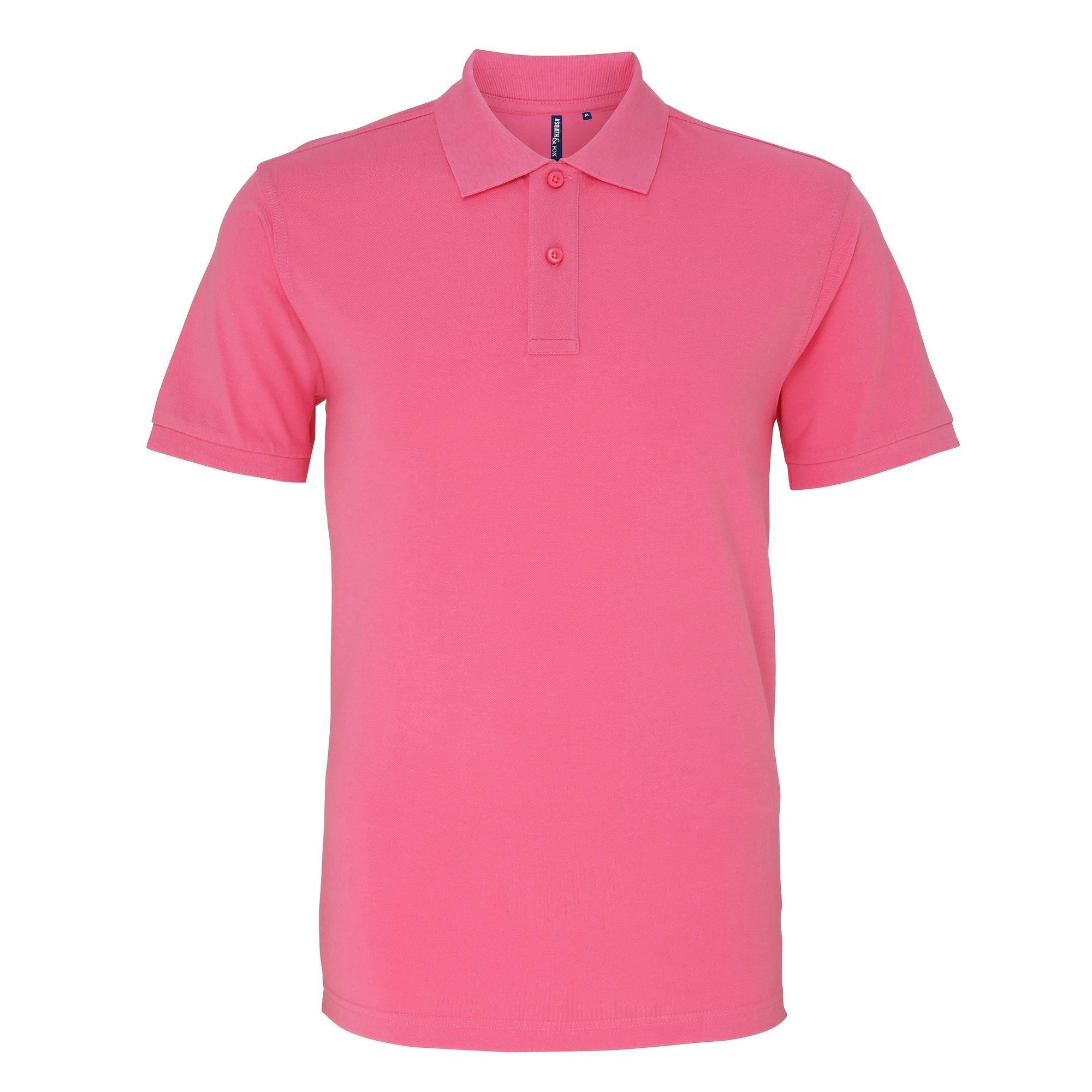 Asquith & Fox Mens Plain Short Sleeve Polo Shirt (Pink Carnation) (2XL)