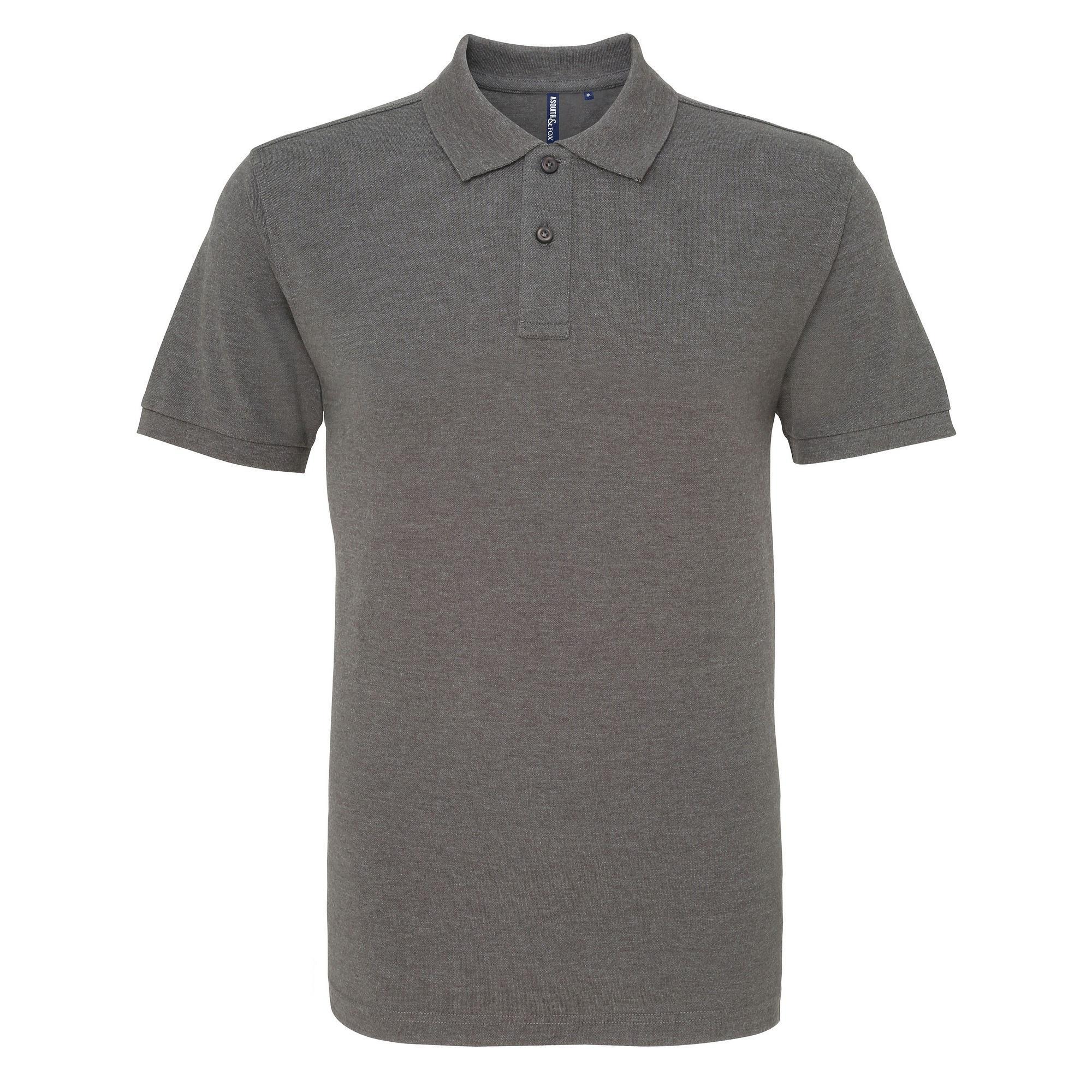 Asquith & Fox Mens Plain Short Sleeve Polo Shirt (Charcoal) (S)
