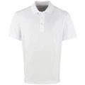 Premier Mens Coolchecker Pique Short Sleeve Polo T-Shirt (White) (L)