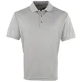 Premier Mens Coolchecker Pique Short Sleeve Polo T-Shirt (Silver) (M)
