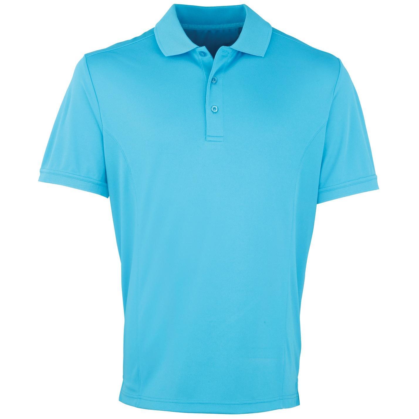 Premier Mens Coolchecker Pique Short Sleeve Polo T-Shirt (Turquoise) (M)