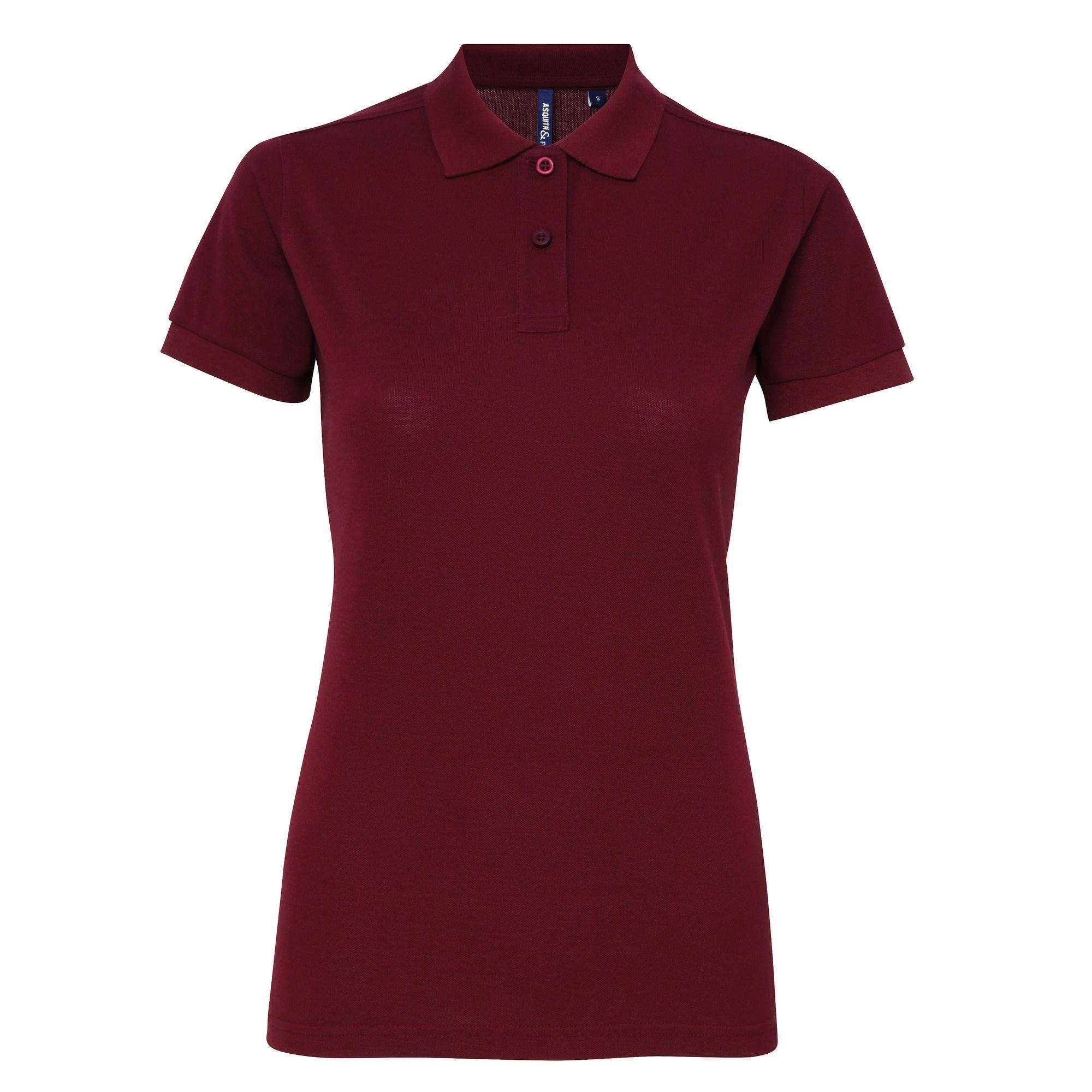 Asquith & Fox Womens/Ladies Short Sleeve Performance Blend Polo Shirt (Burgundy) (S)