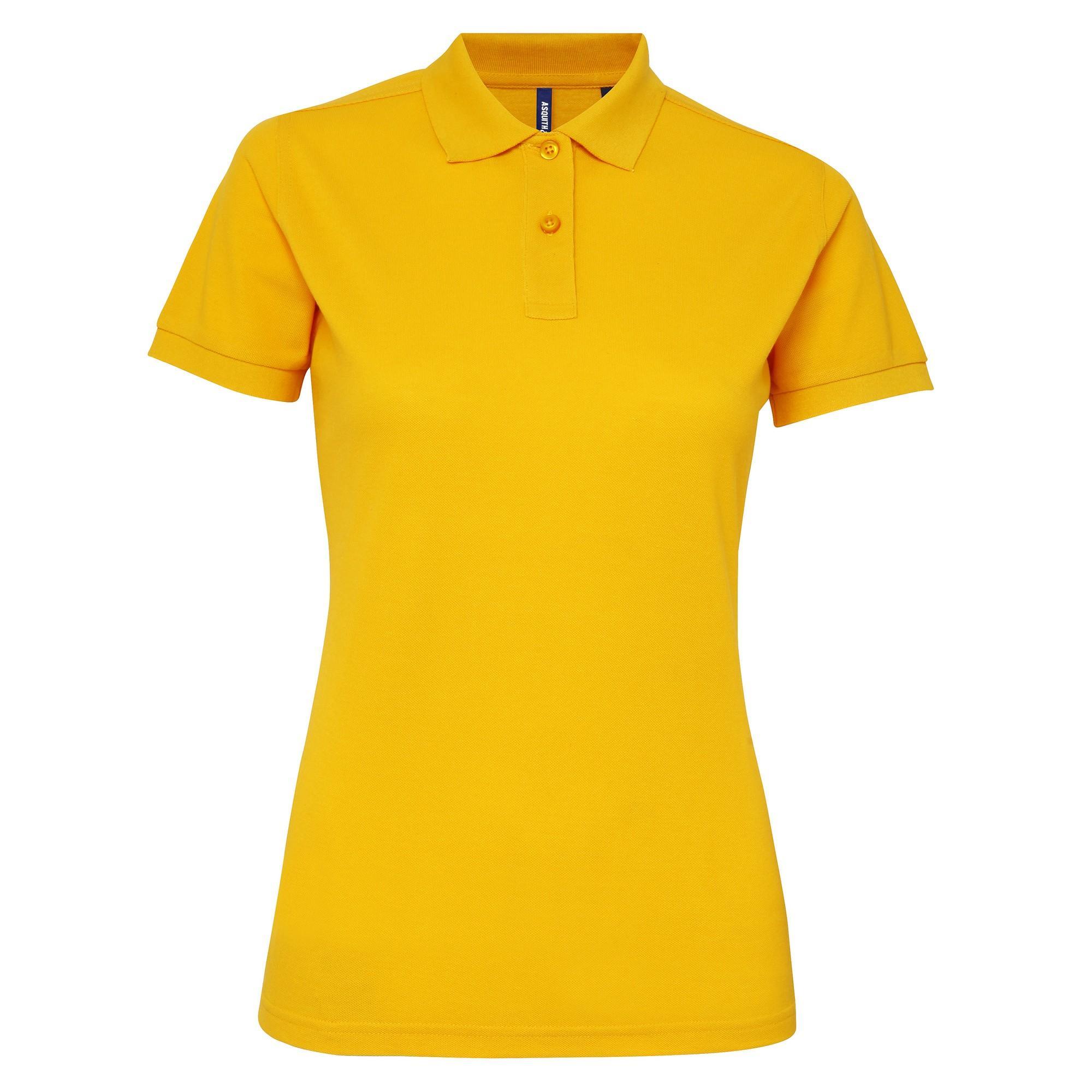 Asquith & Fox Womens/Ladies Short Sleeve Performance Blend Polo Shirt (Sunflower) (XS)