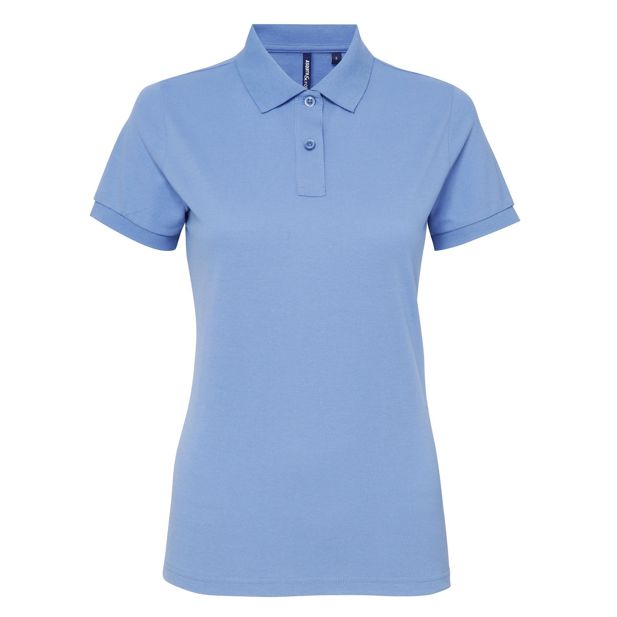 Asquith & Fox Womens/Ladies Short Sleeve Performance Blend Polo Shirt (Cornflower) (S)