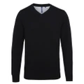 Asquith & Fox Mens Cotton Rich V-Neck Sweater (Black) (S)