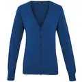 Premier Womens/Ladies Button Through Long Sleeve V-neck Knitted Cardigan (Royal) (20)