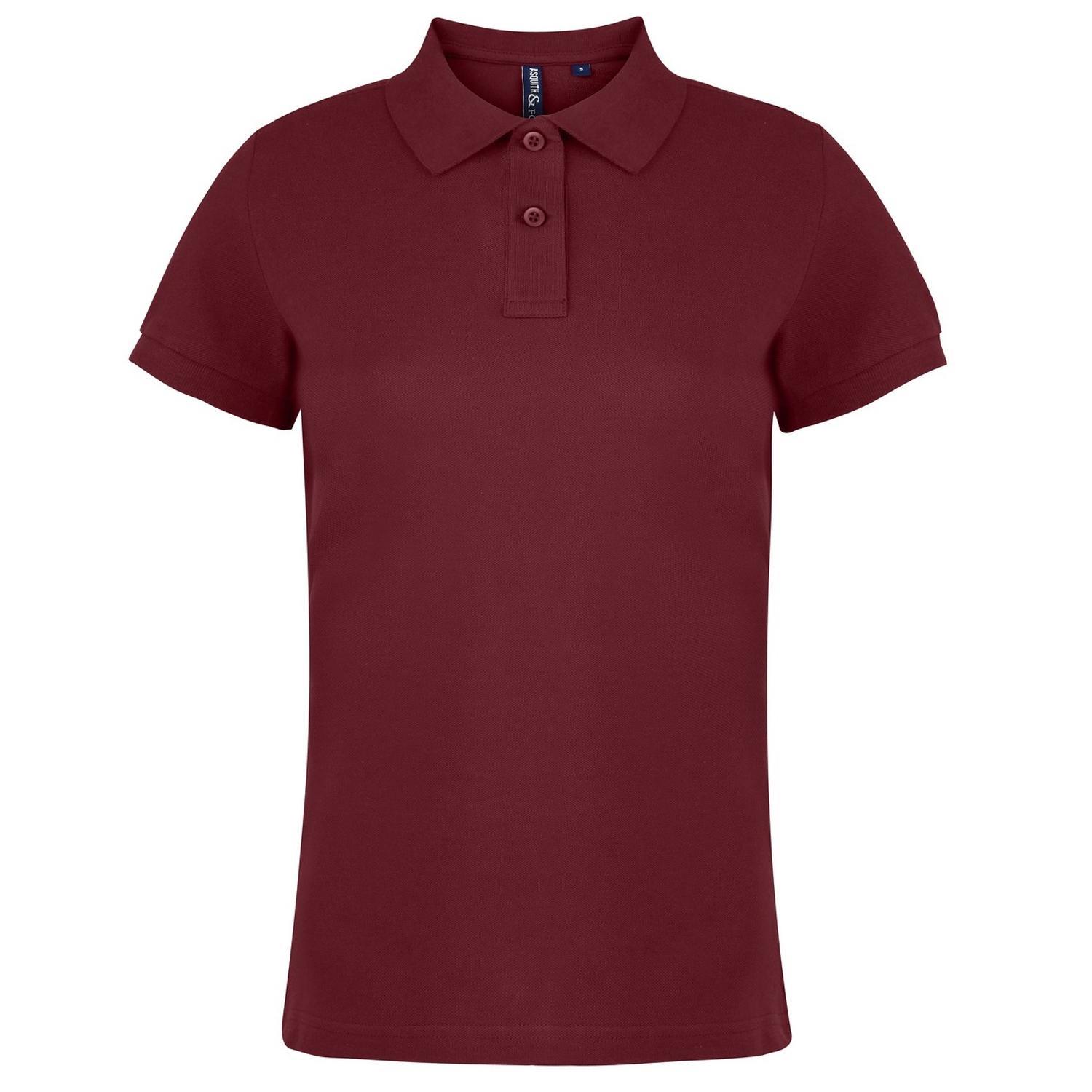 Asquith & Fox Womens/Ladies Plain Short Sleeve Polo Shirt (Burgundy) (L)