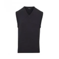 Premier Mens Sleeveless Cotton Acrylic V Neck Sweater (Charcoal) (S)