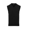 Premier Mens Sleeveless Cotton Acrylic V Neck Sweater (Black) (XL)