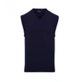Premier Mens Sleeveless Cotton Acrylic V Neck Sweater (Navy) (XS)