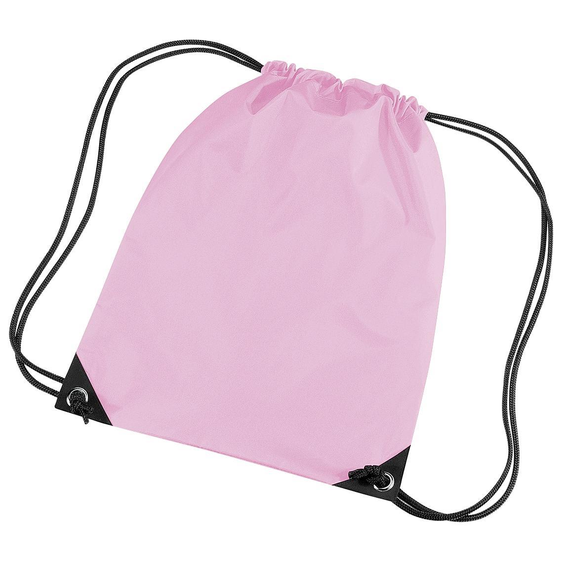 Bagbase Premium Gymsac Water Resistant Bag (11 Litres) (Pack Of 2) (Classic Pink) (One Size)