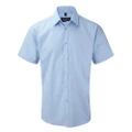 Russell Mens Short Sleeve Herringbone Work Shirt (Light Blue) (19.5)