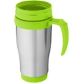 Bullet Sanibel Insulated Mug (Pack of 2) (Silver/Lime Green) (12 x 18 x 8 cm)