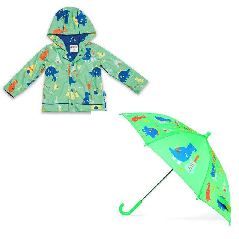 Penny Scallan Umbrella & Raincoat Size 1-2 Dino Rock