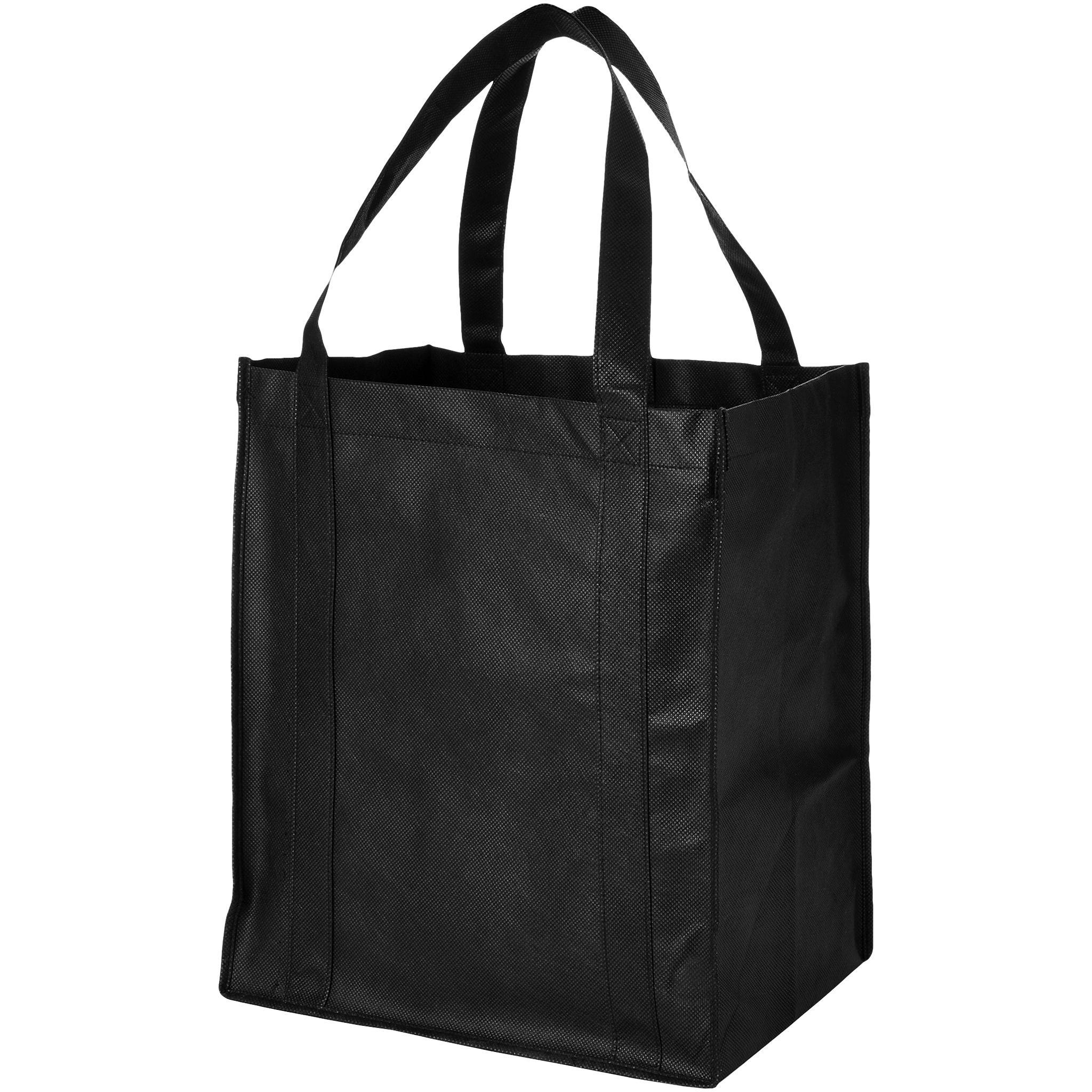 Bullet Liberty Non Woven Grocery Tote (Pack Of 2) (Solid Black) (33 x 25.4 x 36.8 cm)