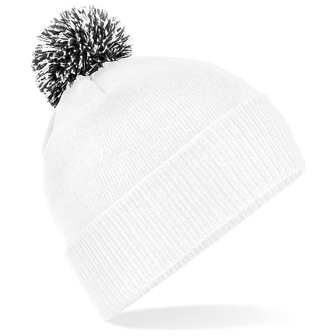 Beechfield Girls Snowstar Duo Extreme Winter Hat (White/Black) (One Size)