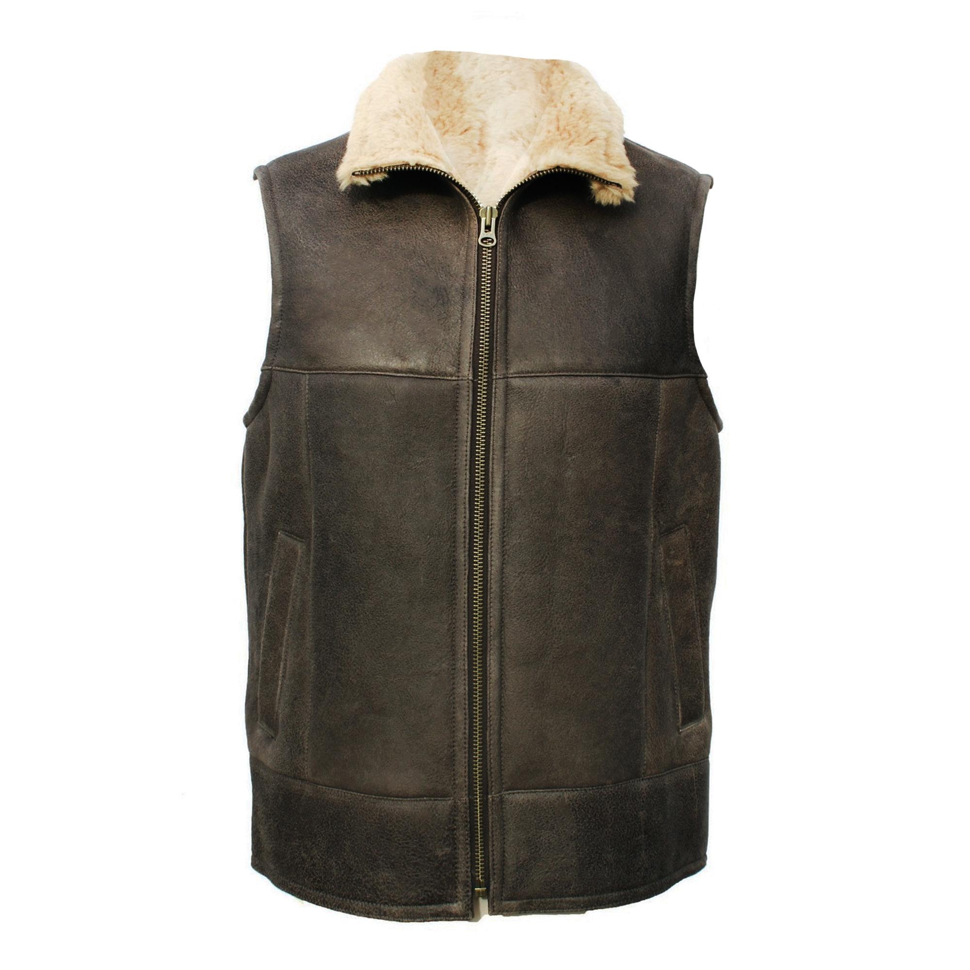 Eastern Counties Leather Mens Harvey Sheepskin Gilet (Chocolate Forest) (48 inch)