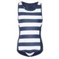 Trespass Childrens Girls Wakely Swimsuit (Navy Stripe) (3/4 Years)