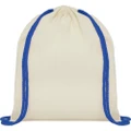Bullet Oregon Cotton Drawstring Bag (Natural/Royal Blue) (One Size)