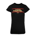 Captain Marvel Womens/Ladies Letters T-Shirt (Black) (M)