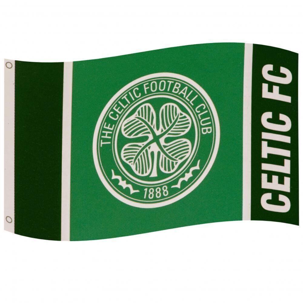 Celtic FC Crest Flag (Green/Black/White) (One Size)
