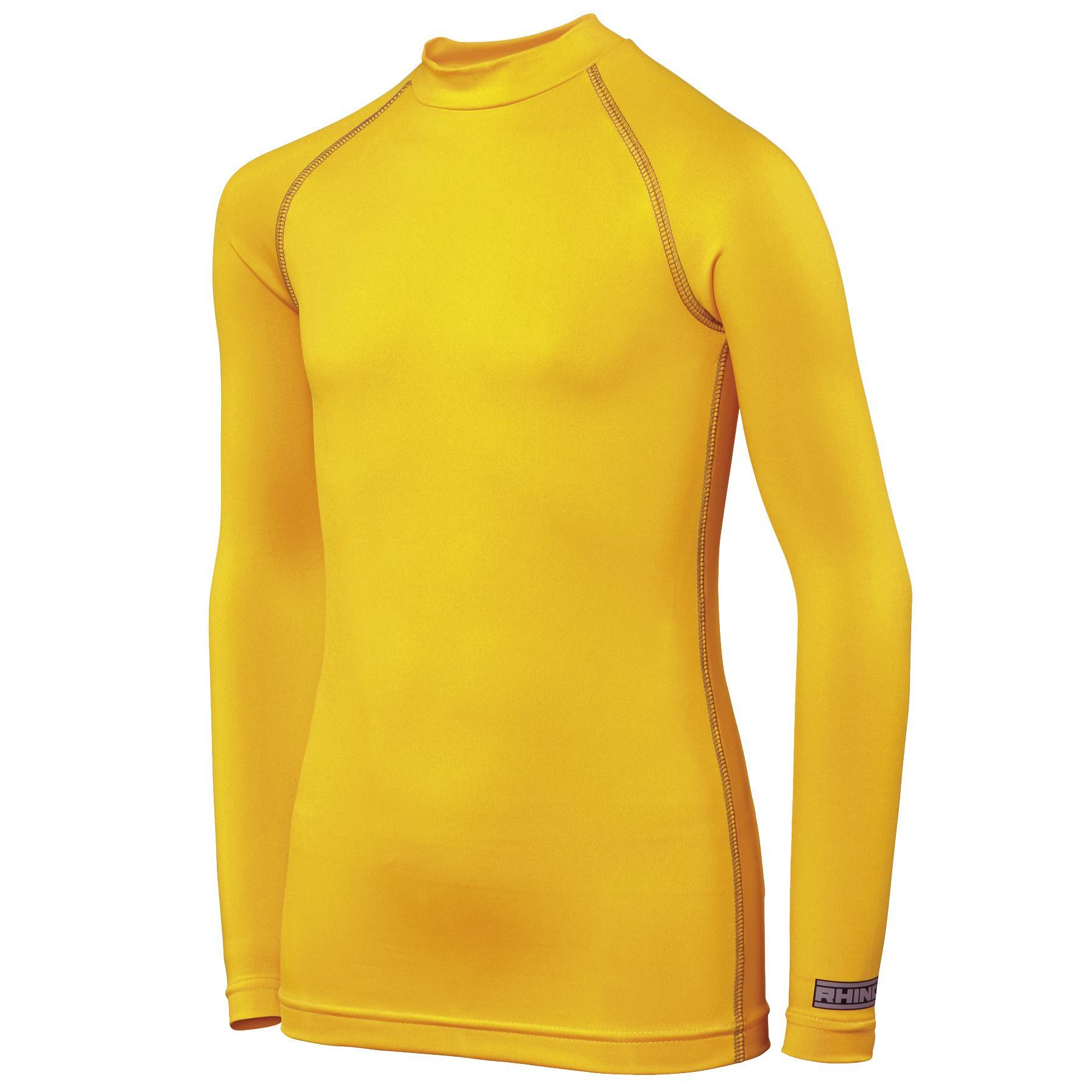 Rhino Childrens Boys Long Sleeve Thermal Underwear Base Layer Vest Top (Yellow) (XSY)