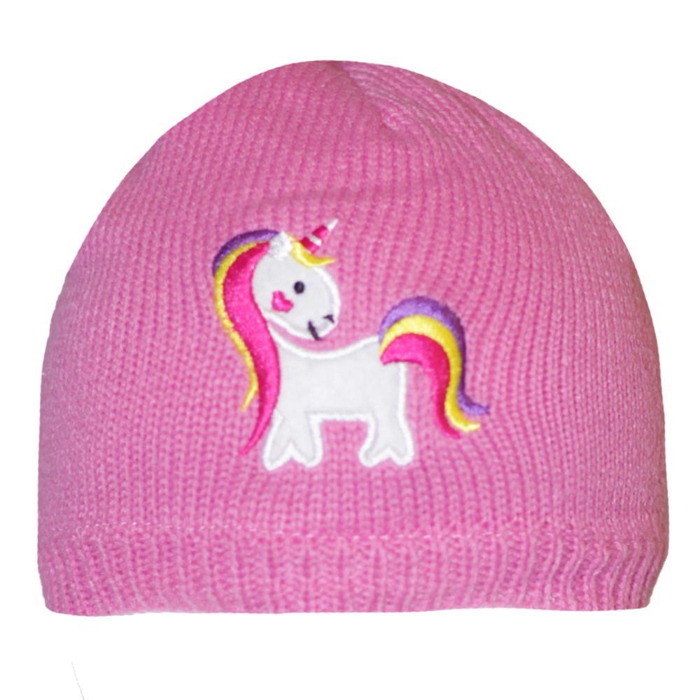 Girls Unicorn Winter Hat (Pink) (6-8 years)