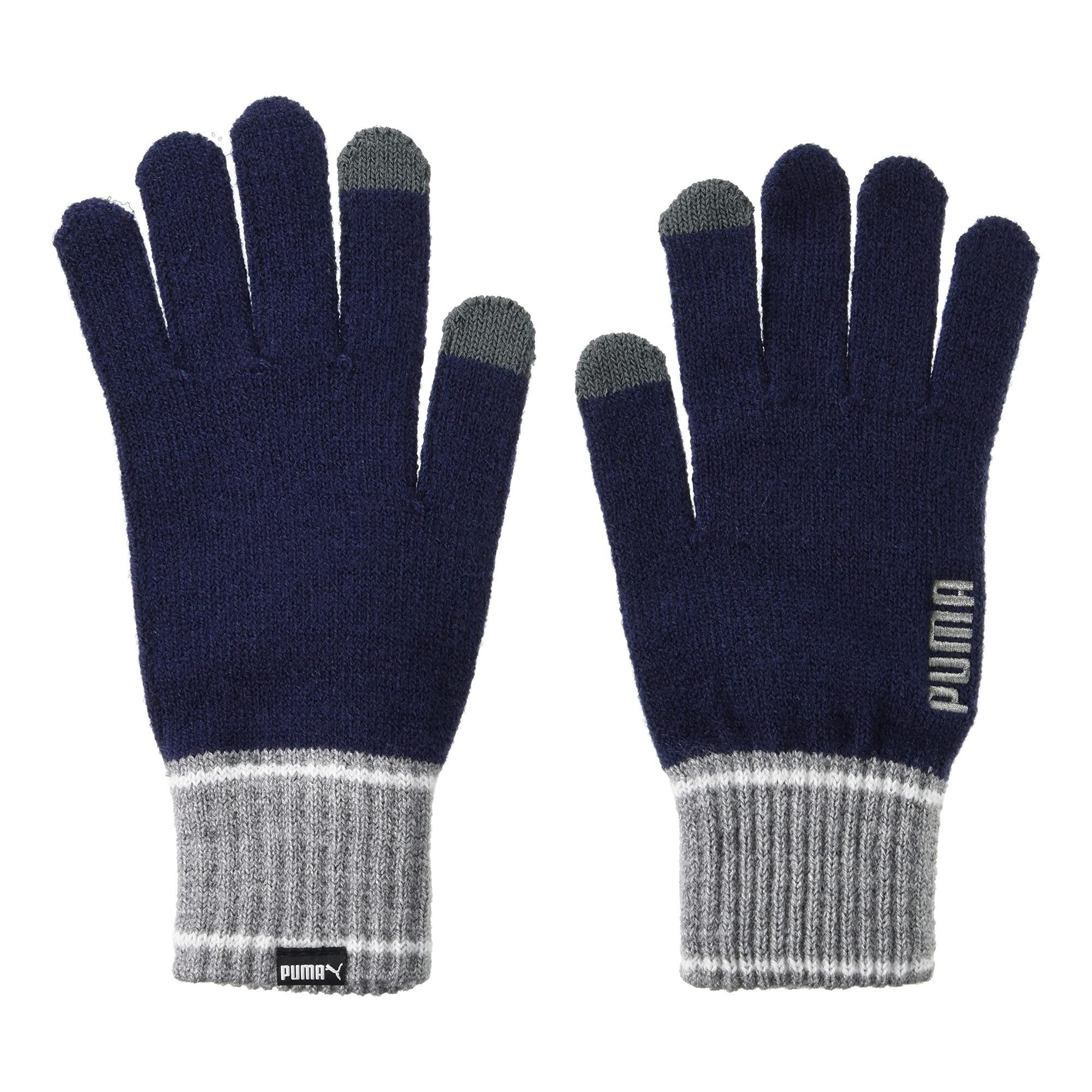 Puma Unisex Adult Knitted Winter Gloves (Peacoat/Grey Heather) (S)